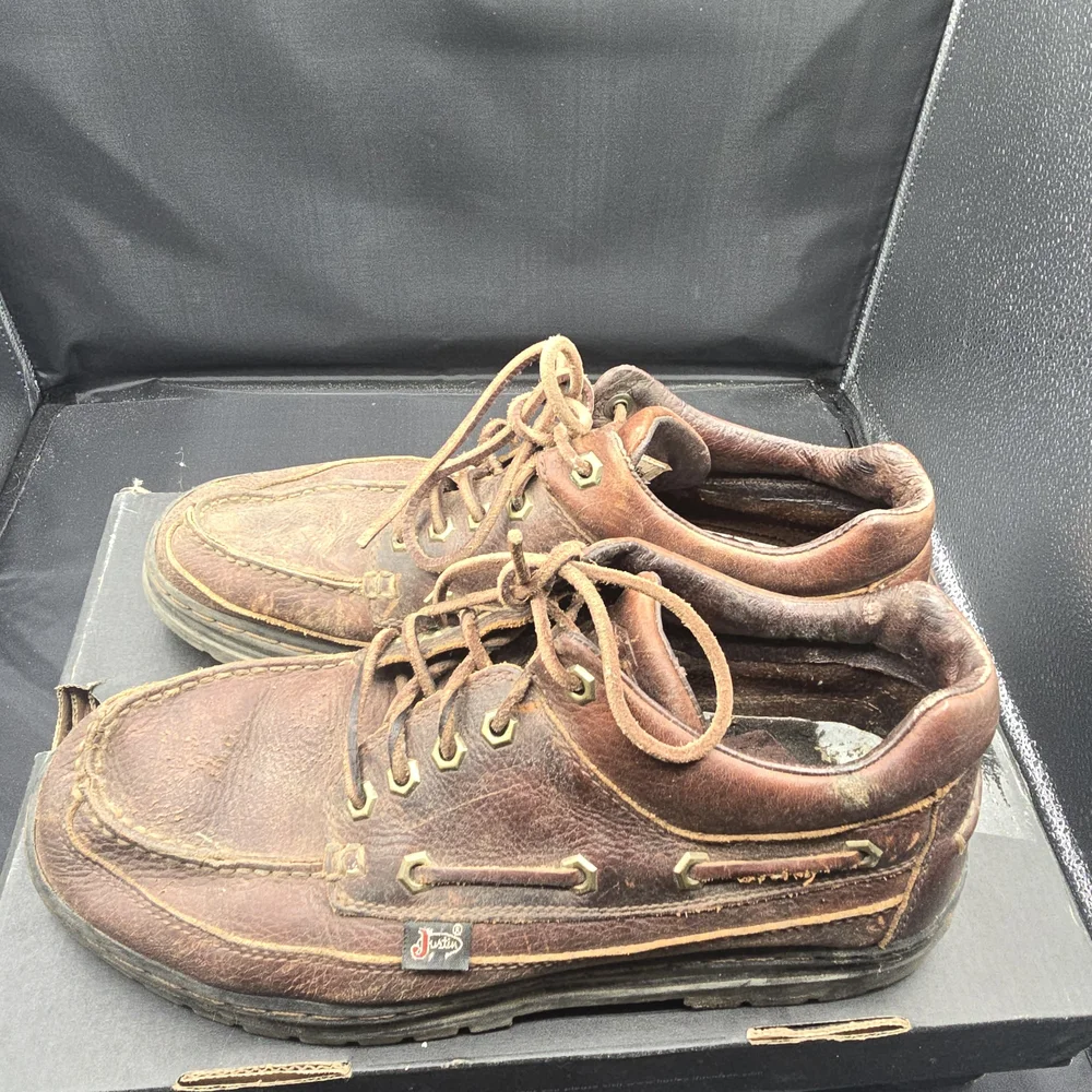 Justin Boots Rustic‎ Brown Leather Boat Shoes
